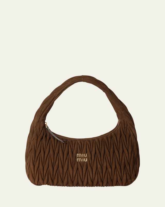 Wander Matelasse Suede Hobo Bag